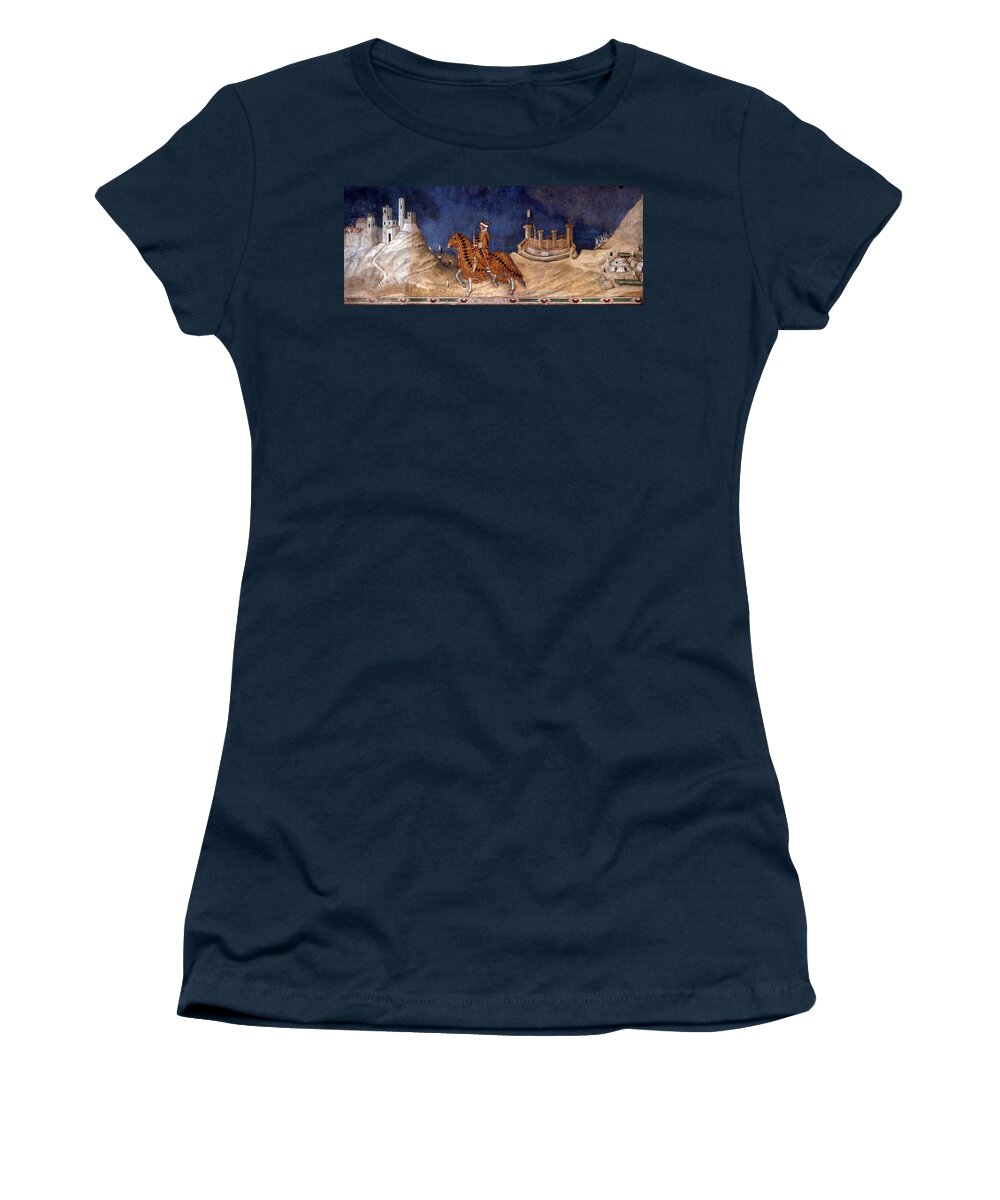 Simone Martini Women's T-Shirt featuring the painting Guidoriccio da Fogliano by Simone Martini