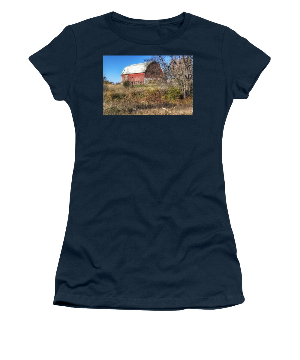 Barn Women's T-Shirt featuring the photograph 0016 - Hadley Red I by Sheryl L Sutter