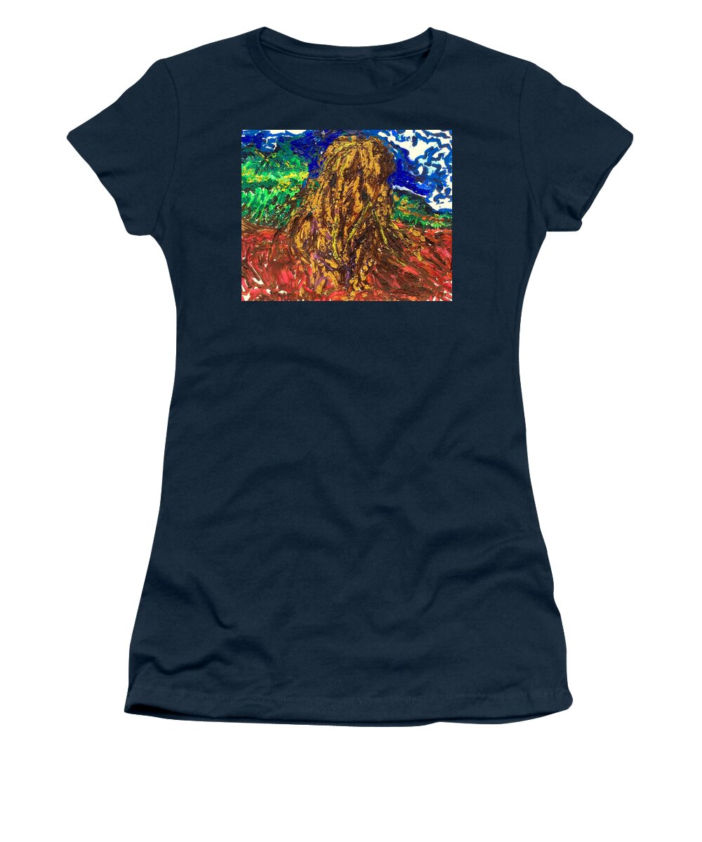 Landscape Women's T-Shirt featuring the painting Haleiwa Hula by Jeffrey Scrivo