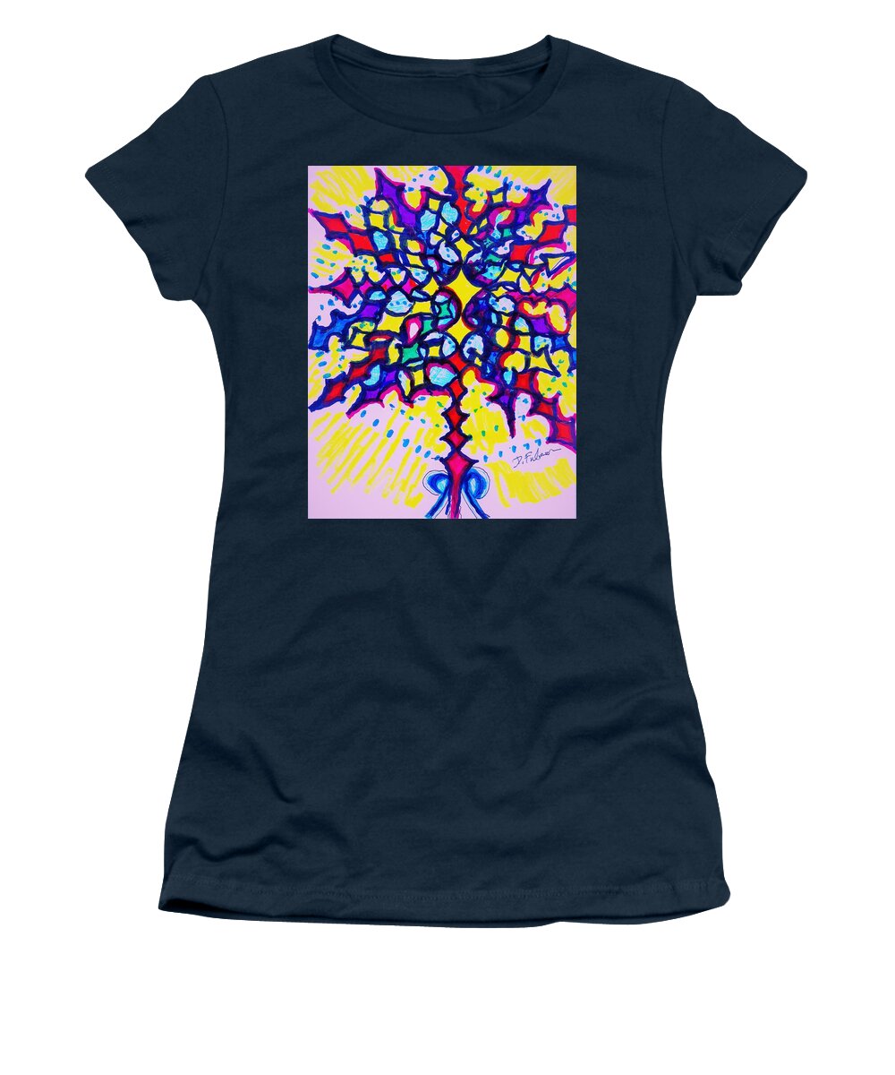 Abstract Women's T-Shirt featuring the drawing Hallelujah by Denise F Fulmer