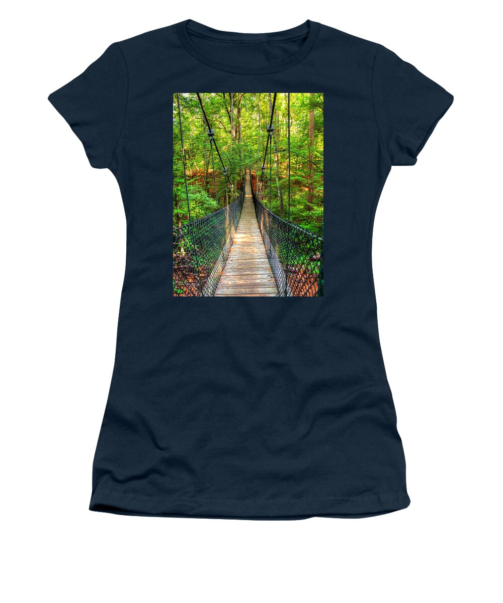 Nature Women's T-Shirt featuring the photograph Hanging Bridge by Ester McGuire