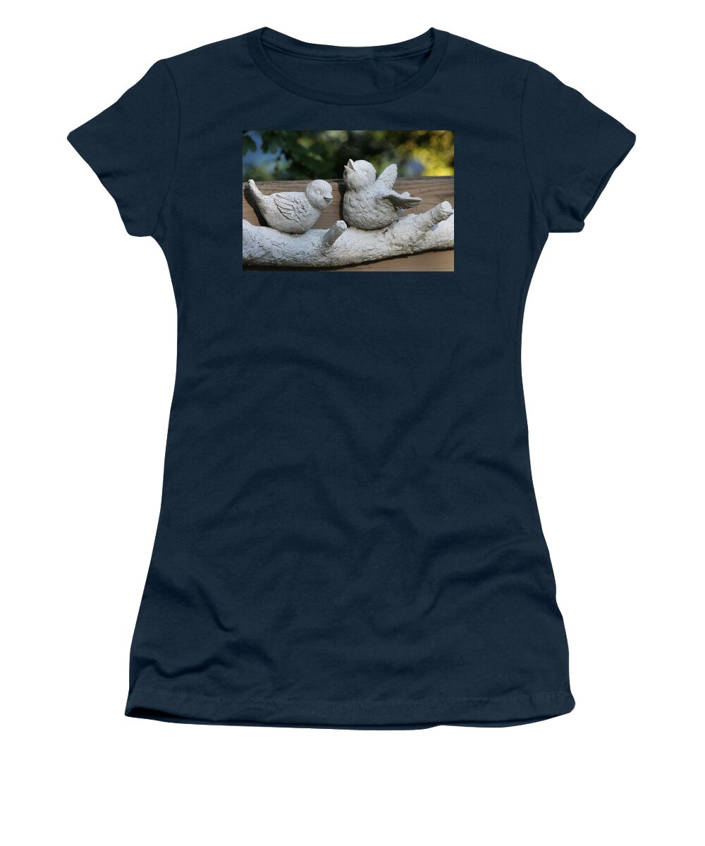 Ceramic Women's T-Shirt featuring the photograph Happy Ceramic Birds by Valerie Collins