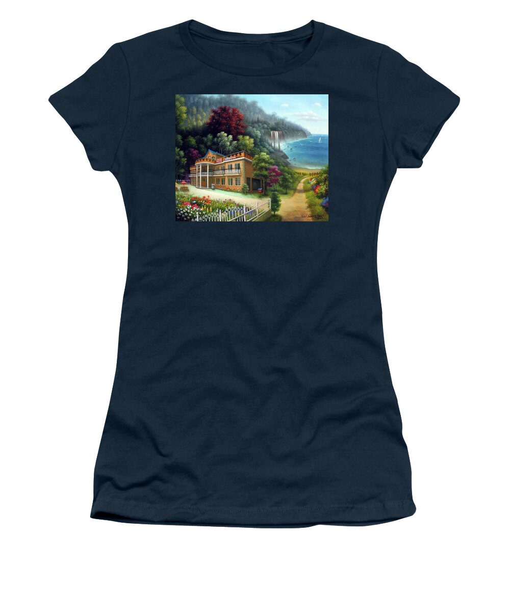House Women's T-Shirt featuring the painting Happy house by Yoo Choong Yeul