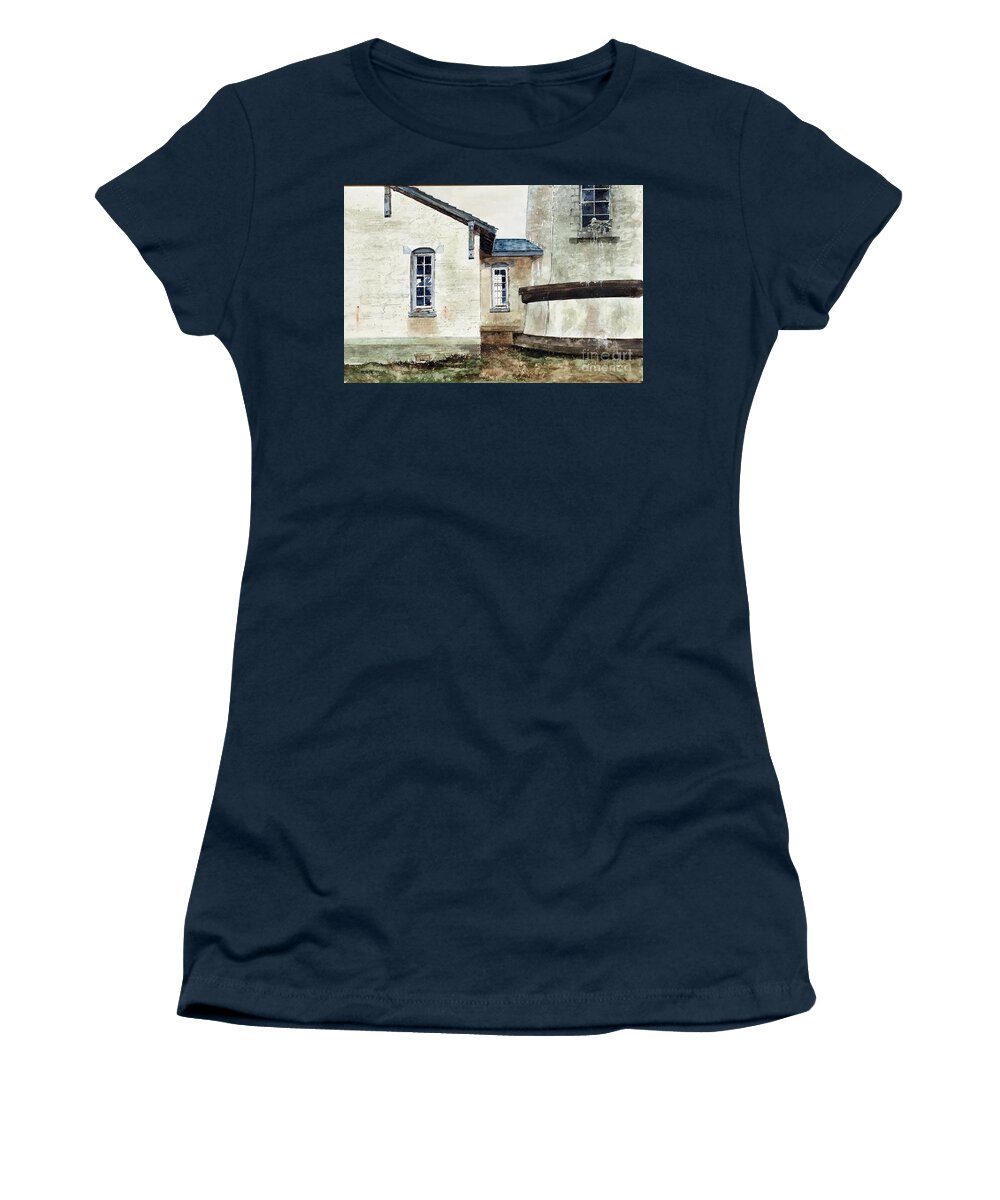 A Sea Gull's Nest At The Yaquina Head Light Near Newport Women's T-Shirt featuring the painting Haven by Monte Toon