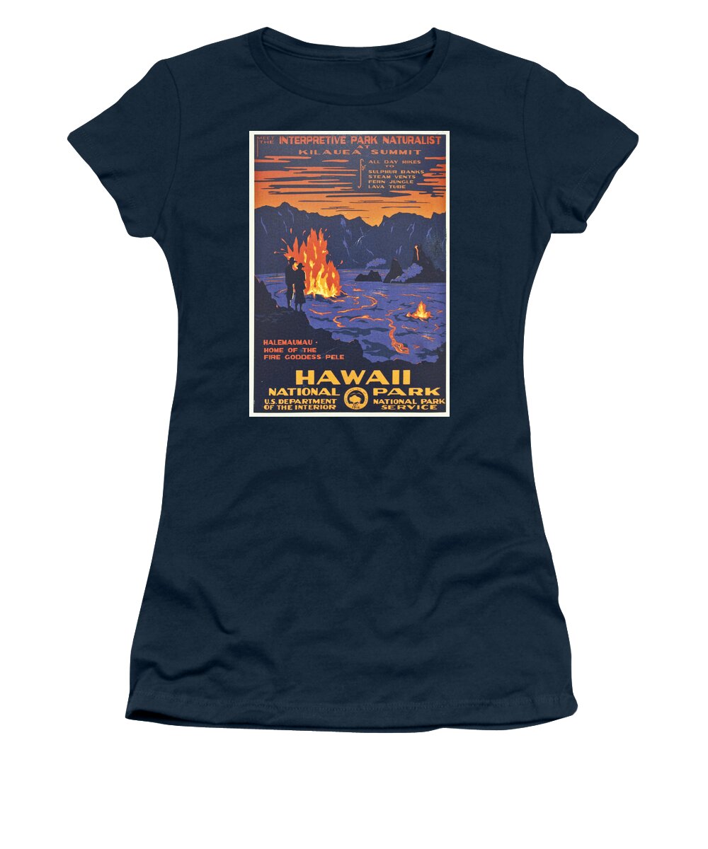 Hawaii Women's T-Shirt featuring the digital art Hawaii Vintage Travel Poster by Georgia Fowler