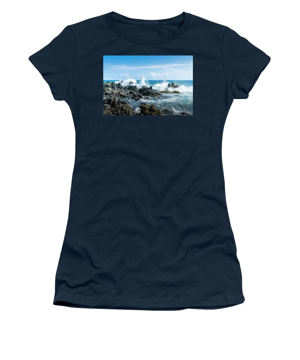 Coast Women's T-Shirt featuring the photograph Hawaiian Seascape 1 by Janet Fikar