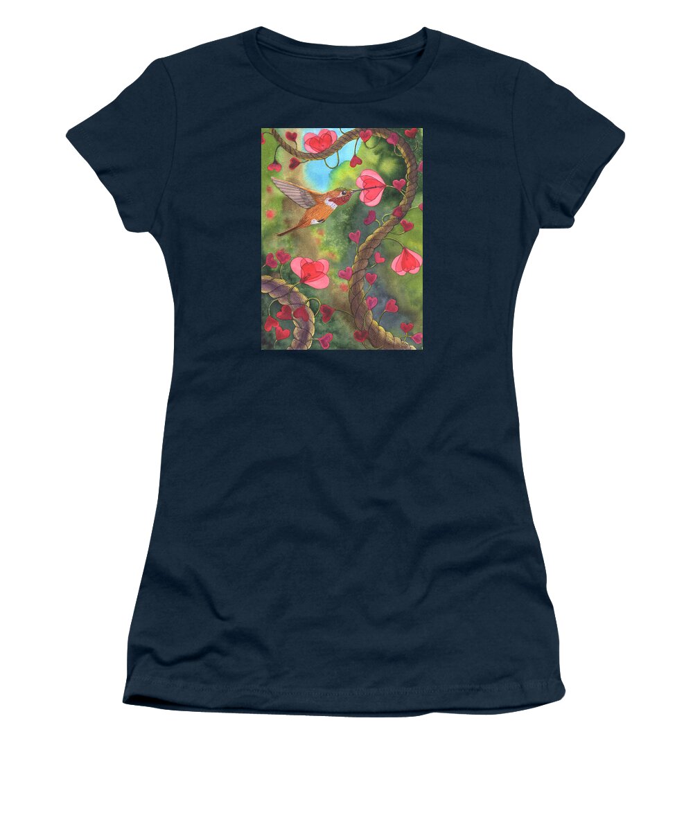 Valentine Women's T-Shirt featuring the painting Heart Twine by Catherine G McElroy