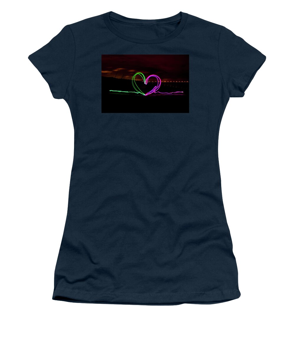 Night Women's T-Shirt featuring the photograph Hearts in the Night by Nicole Lloyd