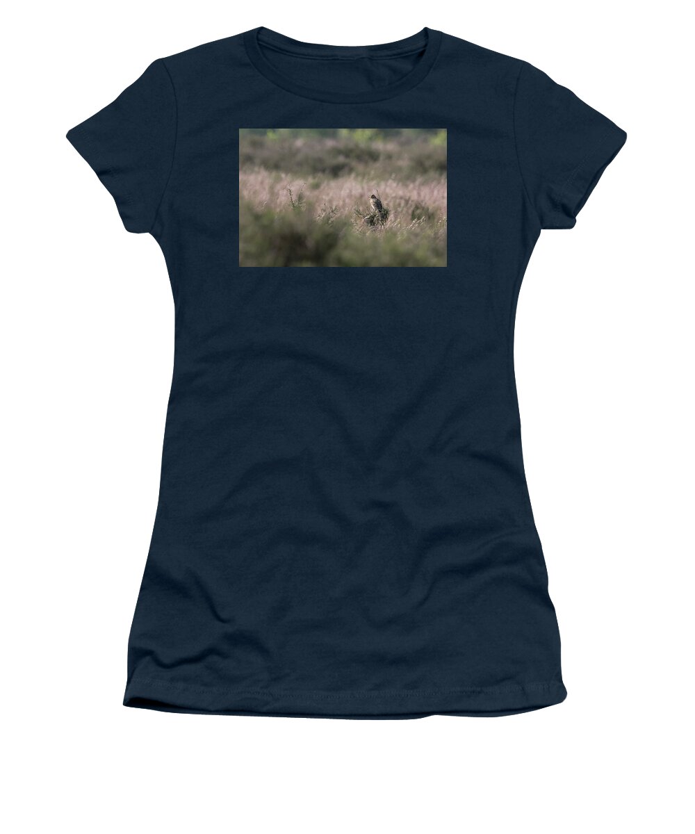 ©wendy Cooper Women's T-Shirt featuring the photograph Heath Song Skylark by Wendy Cooper