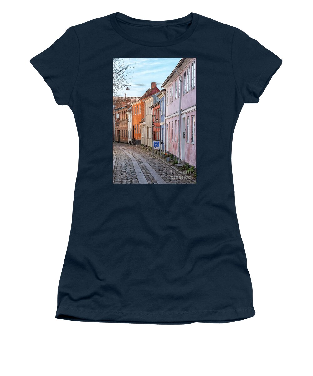 Denmark Women's T-Shirt featuring the photograph Helsingor Narrow Street by Antony McAulay