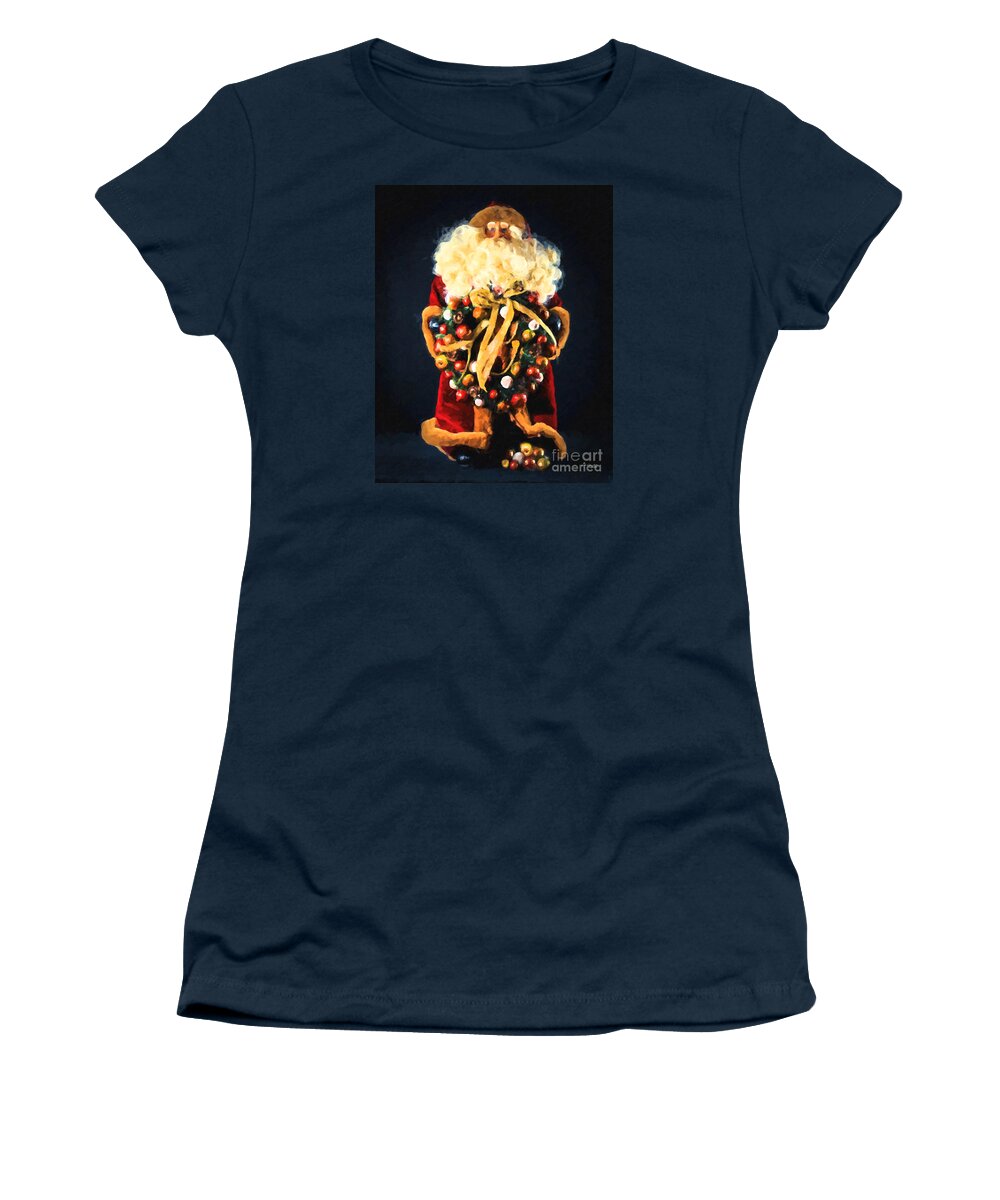 Santa Claus Women's T-Shirt featuring the painting Here comes Santa by Chris Armytage