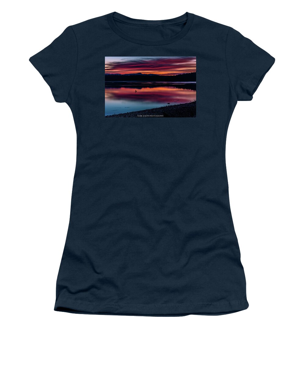 Water Women's T-Shirt featuring the photograph Heron at Portage by Mark Joseph