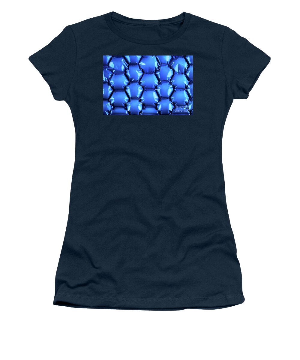 Abstract Women's T-Shirt featuring the photograph Hexagonal blue bubble textured background by Simon Bratt