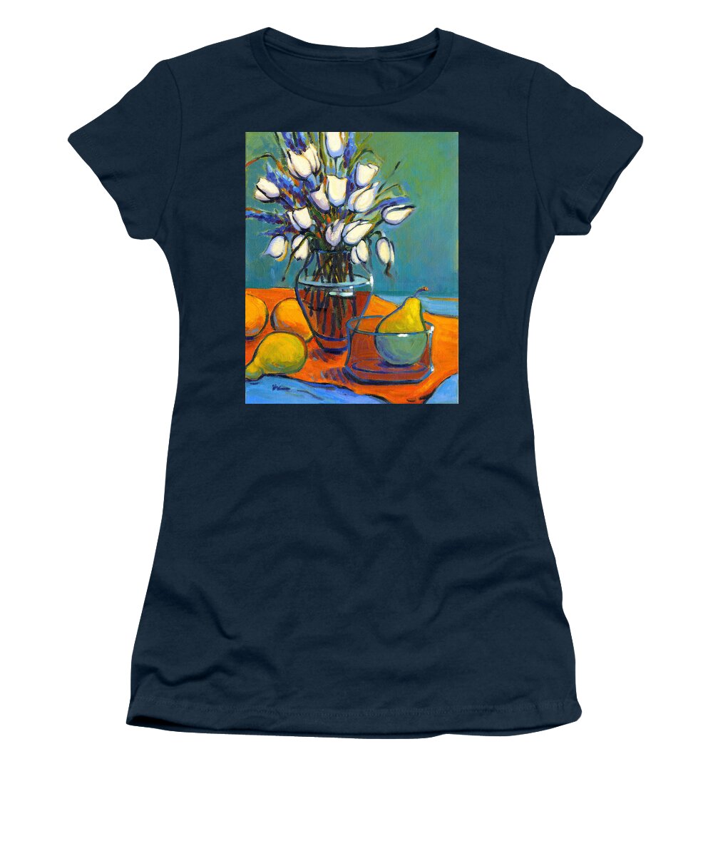 Floral Women's T-Shirt featuring the painting Hide and Seek by Konnie Kim