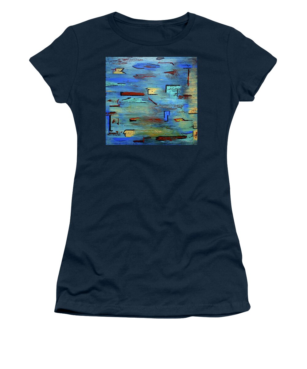 Abstract Women's T-Shirt featuring the painting Hierarchy by Dick Bourgault