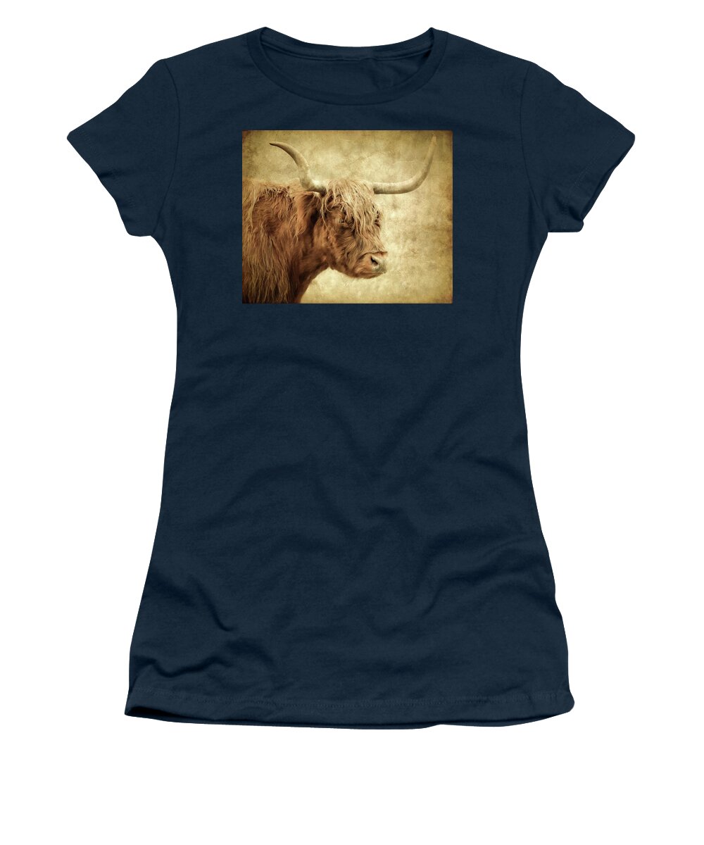 Highland Cow Women's T-Shirt featuring the photograph Highland Cow Paint by Athena Mckinzie