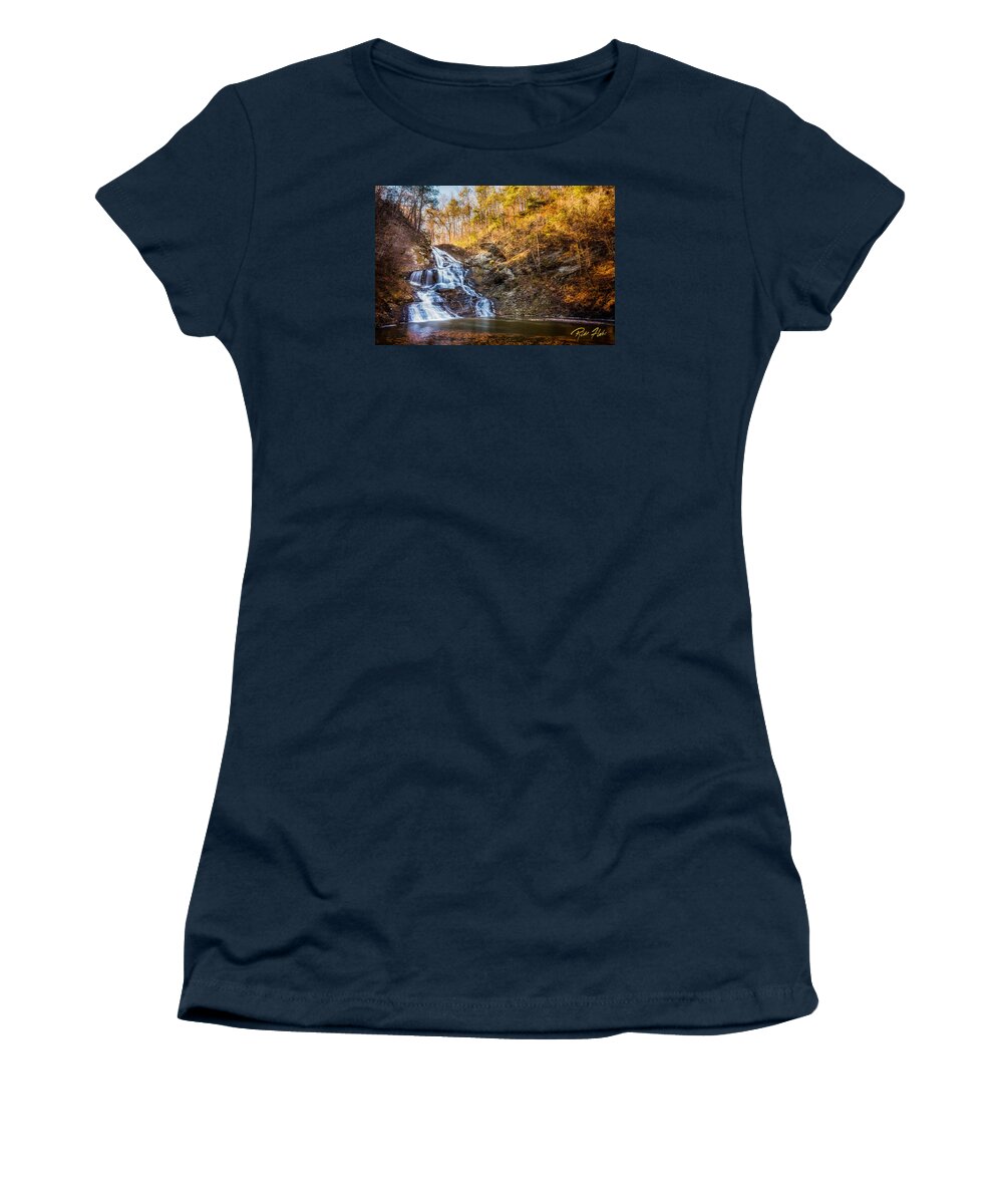 Flowing Women's T-Shirt featuring the photograph Hightower Falls by Rikk Flohr