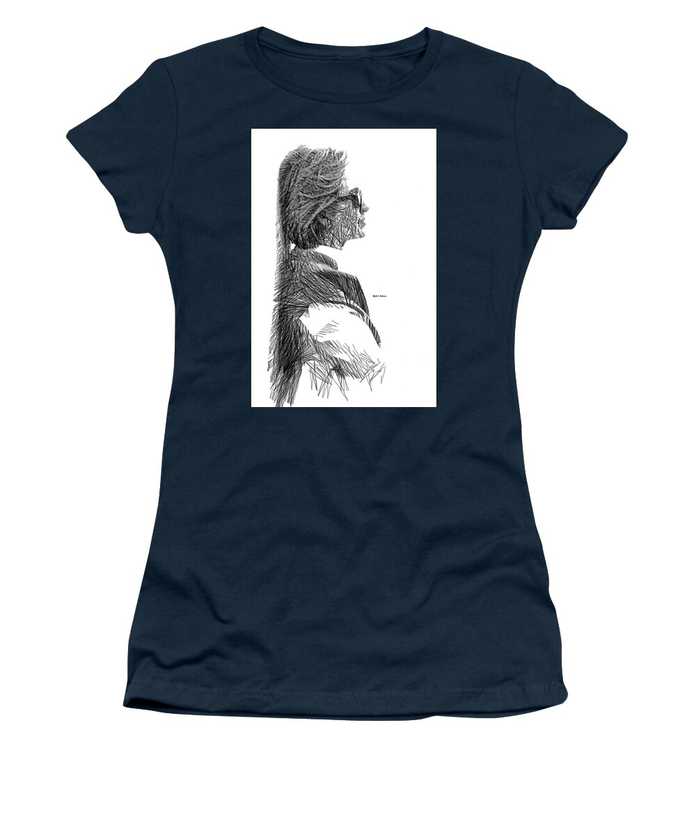Rafael Salazar Women's T-Shirt featuring the digital art Hillary Clinton sketch by Rafael Salazar