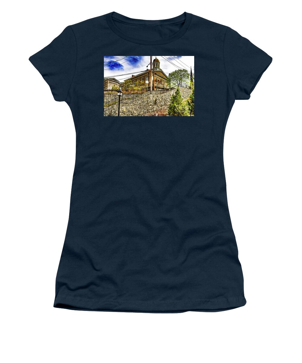 Stone Women's T-Shirt featuring the photograph Hilltop Stairs by William Norton