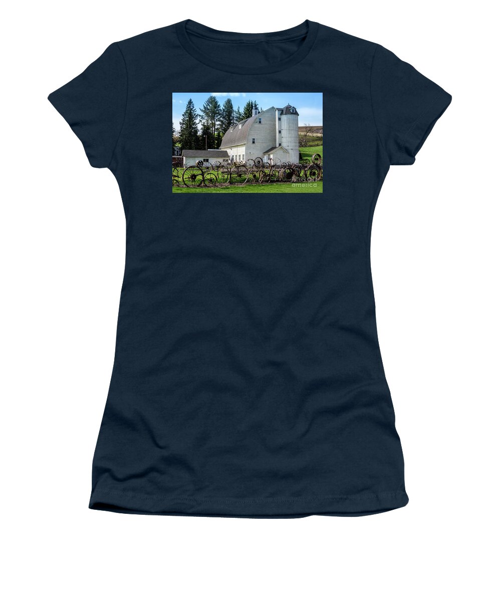 Uniontown Women's T-Shirt featuring the photograph Historic Uniontown Washington Dairy Barn - 2 by Gary Whitton