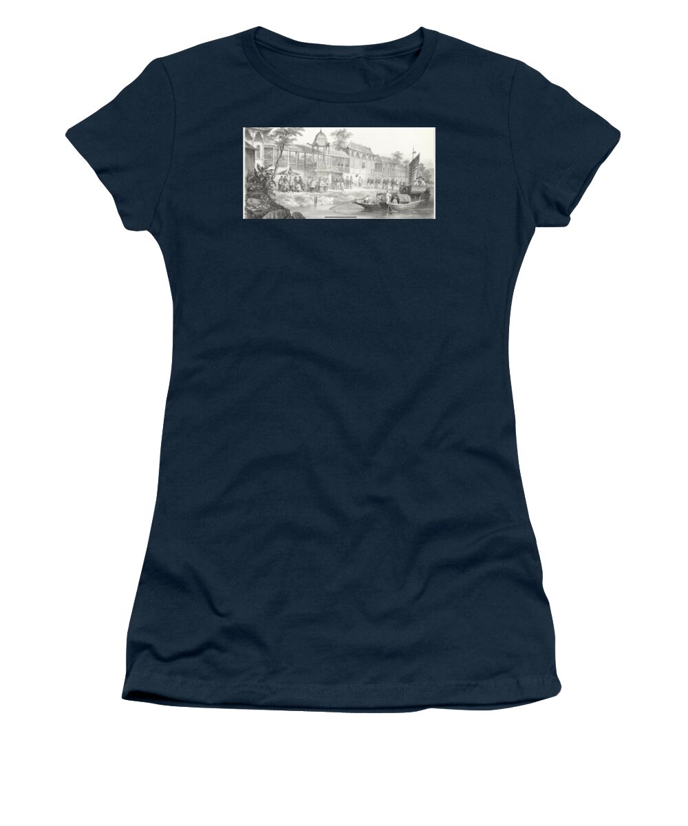 Fortavion (gc) China War. Historical And Anecdotal Shown Great Panorama Women's T-Shirt featuring the painting Historical And Anecdotal Shown Great Panorama by MotionAge Designs