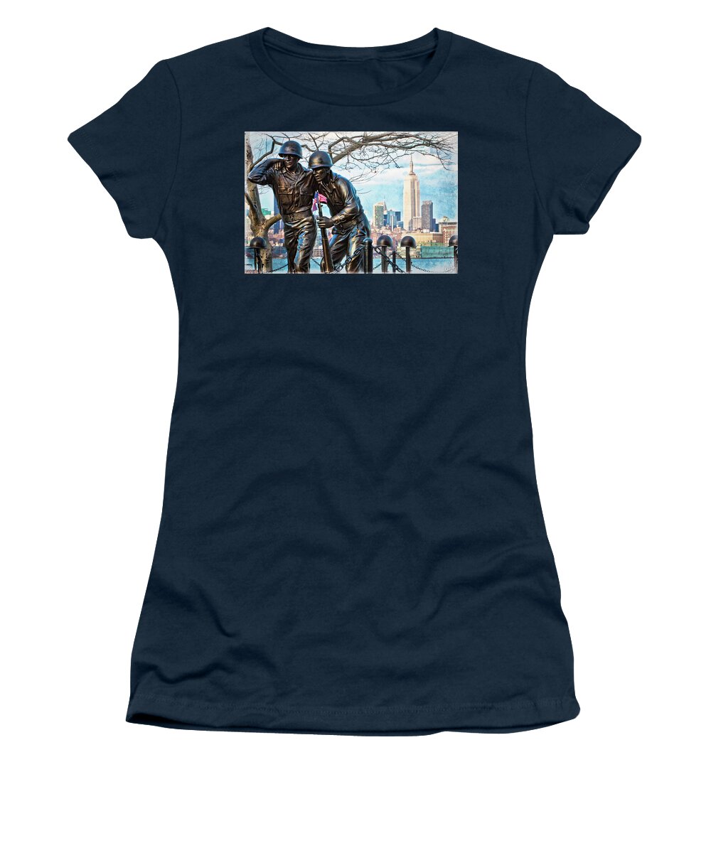 War Women's T-Shirt featuring the photograph Hoboken War Memorial by Chris Lord