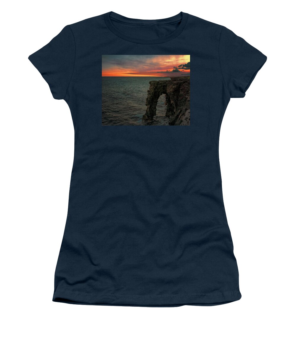 Holei Sea Arch Women's T-Shirt featuring the photograph Holei Sea Arch by Susan Rissi Tregoning