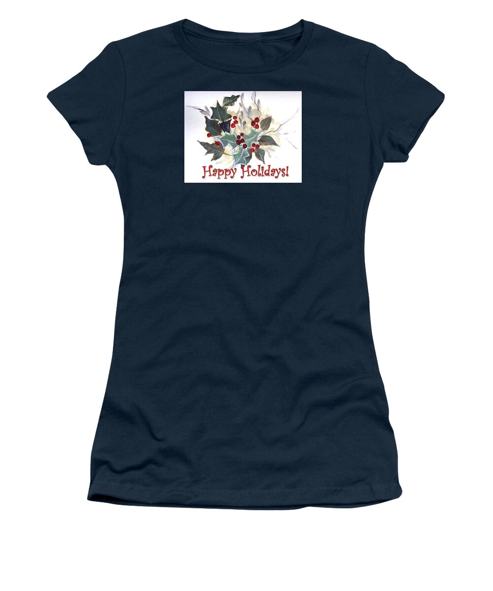 Holiday Card Women's T-Shirt featuring the painting Holidays Card -1 by Dorothy Maier