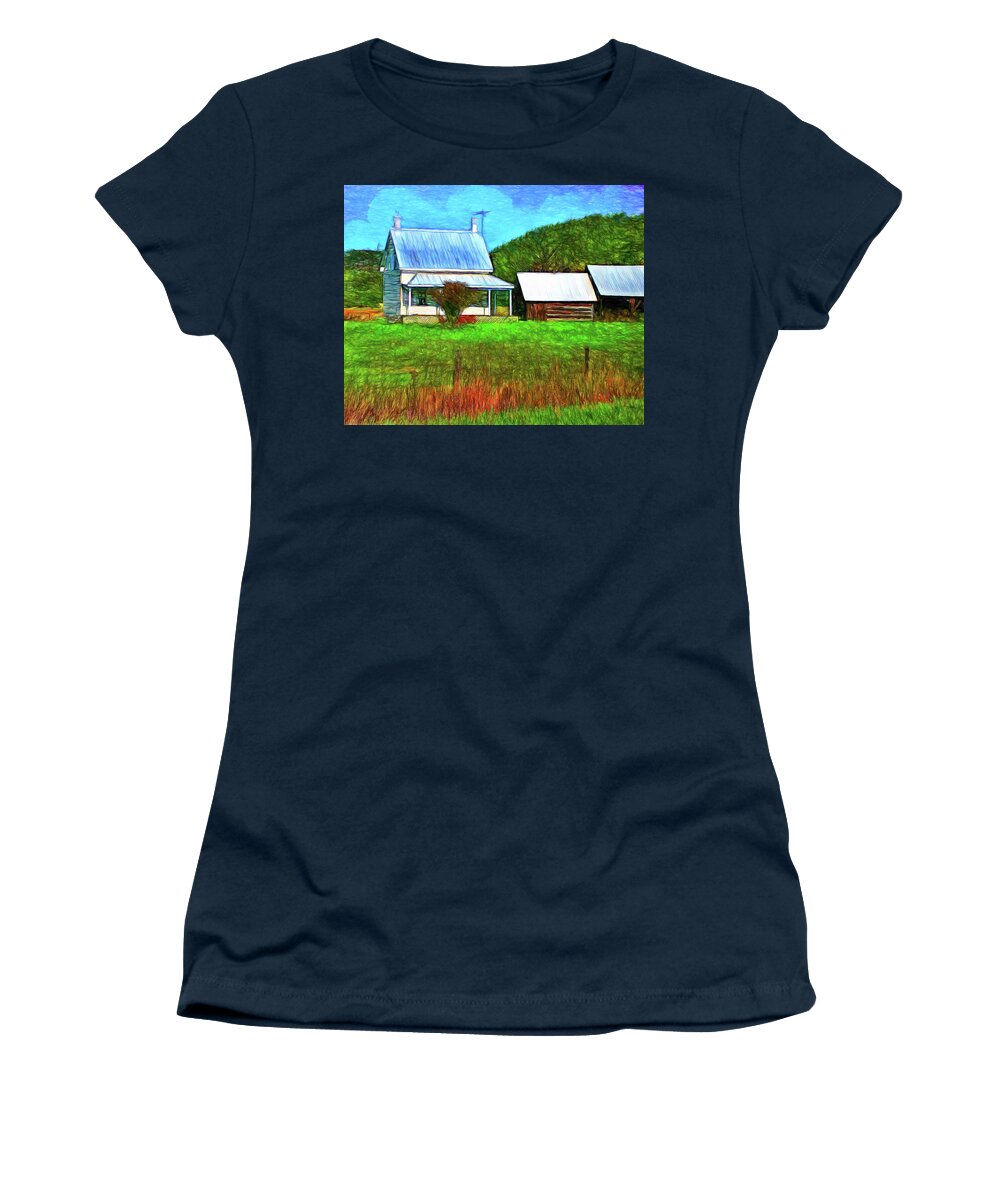 Farm Women's T-Shirt featuring the digital art Homestead by Leslie Montgomery