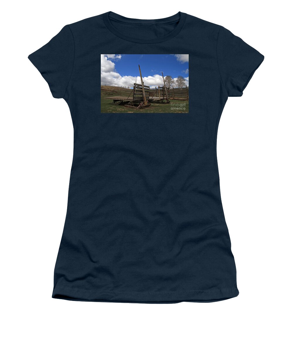 Sled Women's T-Shirt featuring the photograph Horse drawn Sled by Edward R Wisell
