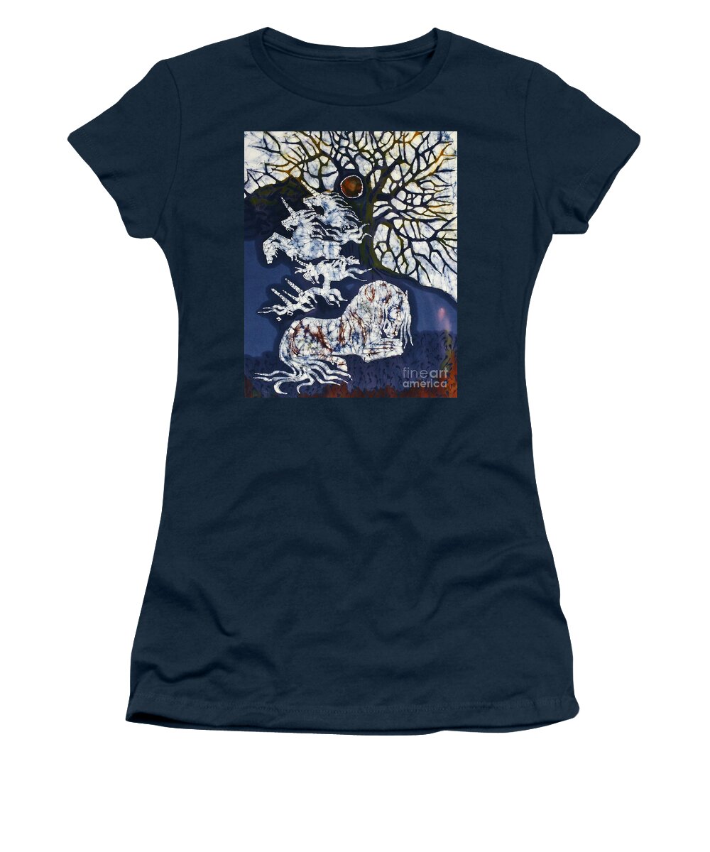 Horse Women's T-Shirt featuring the tapestry - textile Horse Dreaming Below Trees by Carol Law Conklin