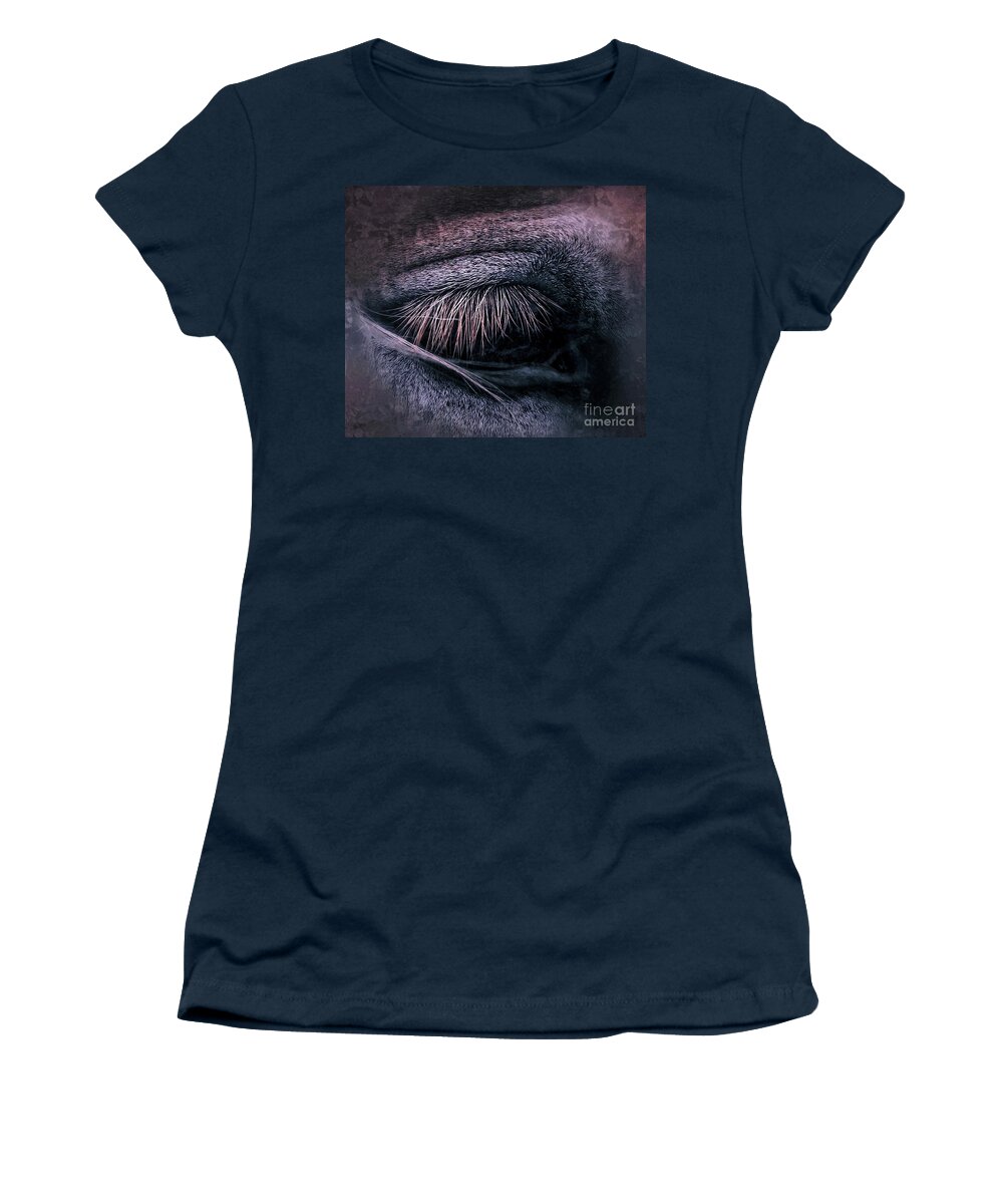 Horse Women's T-Shirt featuring the photograph Horses Eye-Color by Toma Caul