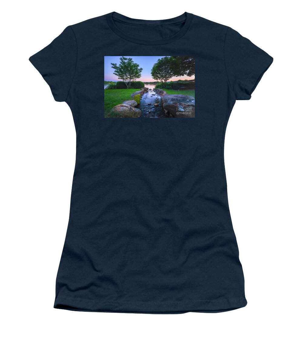 Hot Springs Women's T-Shirt featuring the photograph Hot Spring water flow by Paul Quinn