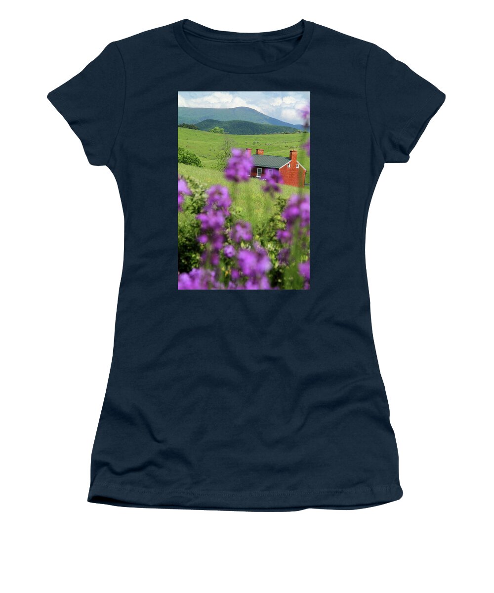 Grass Women's T-Shirt featuring the photograph House on Virginia's hills by Emanuel Tanjala