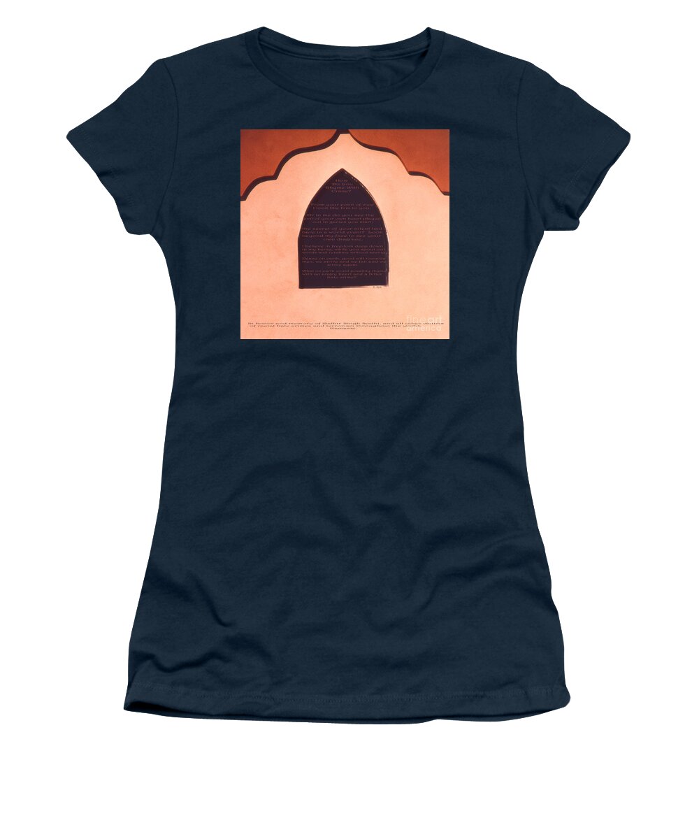  Women's T-Shirt featuring the photograph How Do You Rhyme With Crime? by Heather Kirk