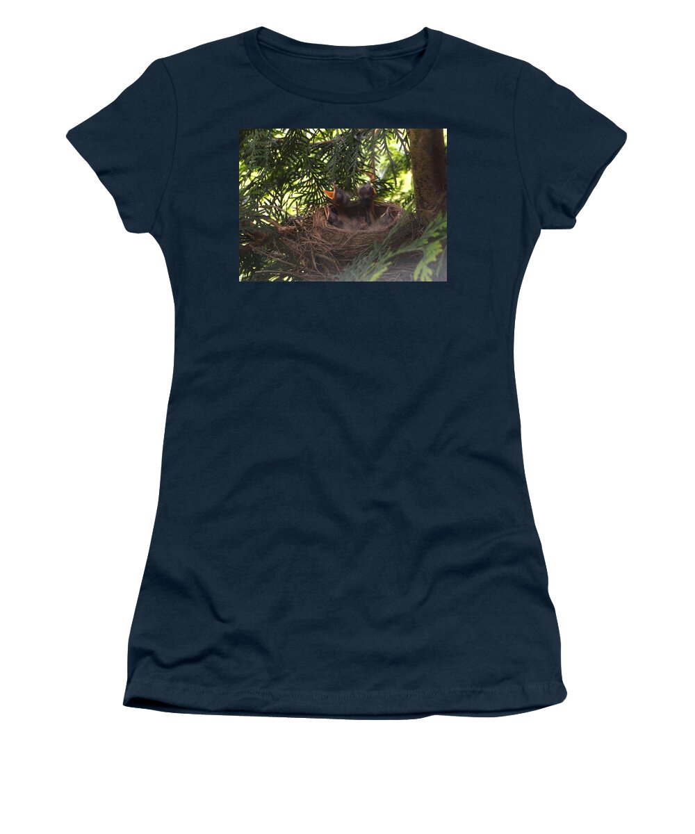 Featured Women's T-Shirt featuring the photograph Hungry Babies by Stacie Siemsen