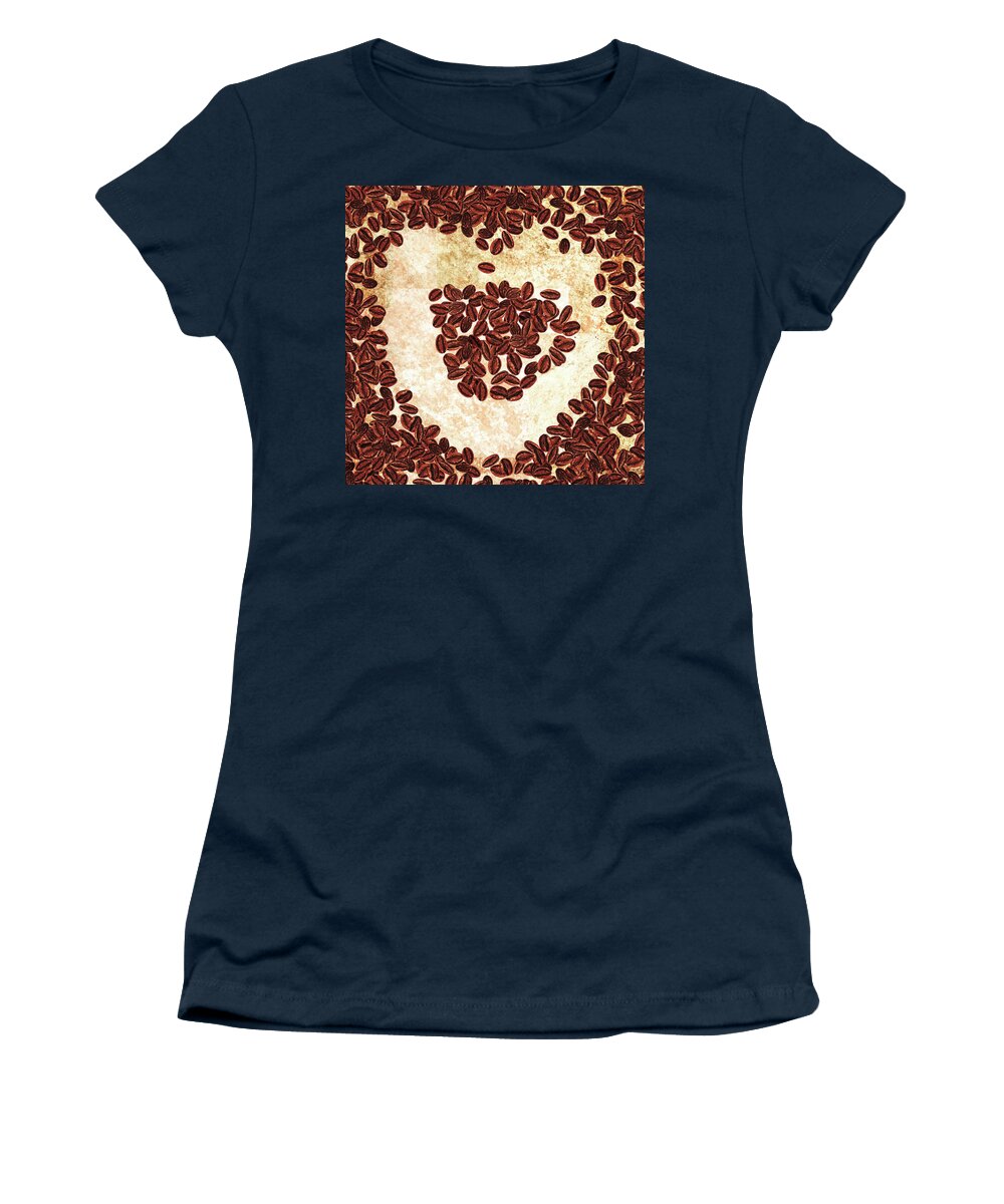 Coffee Women's T-Shirt featuring the painting I Heart Coffee by Irina Sztukowski