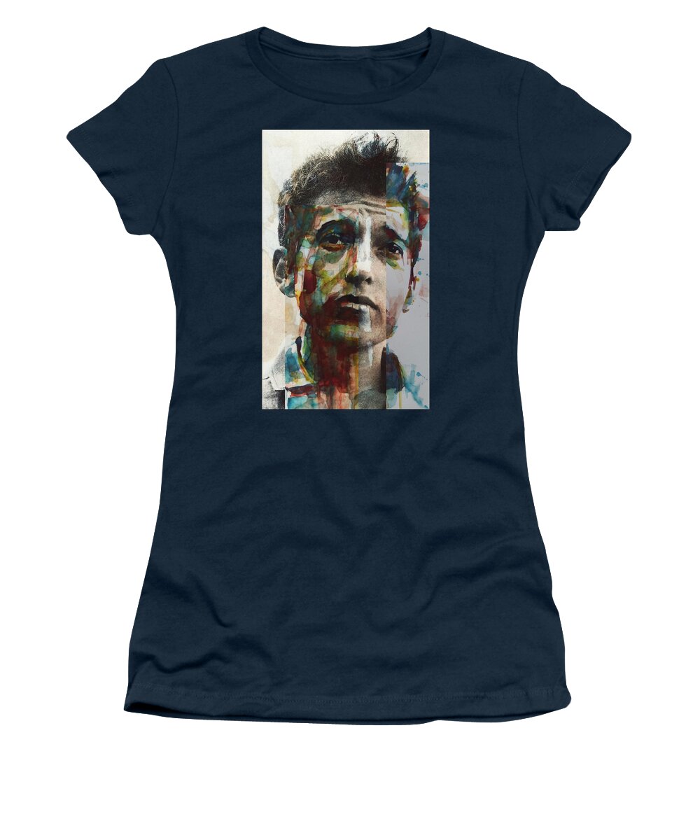 Bob Dylan Women's T-Shirt featuring the painting I Want You by Paul Lovering