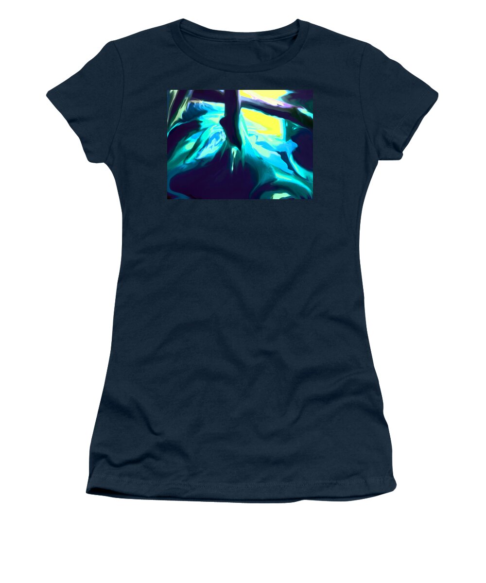 Ice Women's T-Shirt featuring the digital art Ice Cave by Ian MacDonald