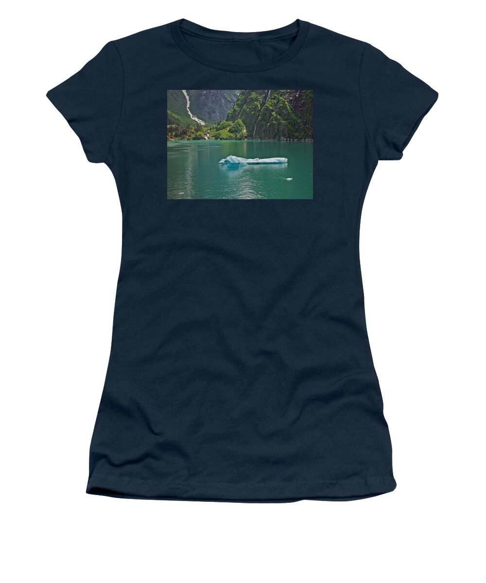Iceburg Women's T-Shirt featuring the photograph Ice Tracy Arm Alaska by Heather Coen