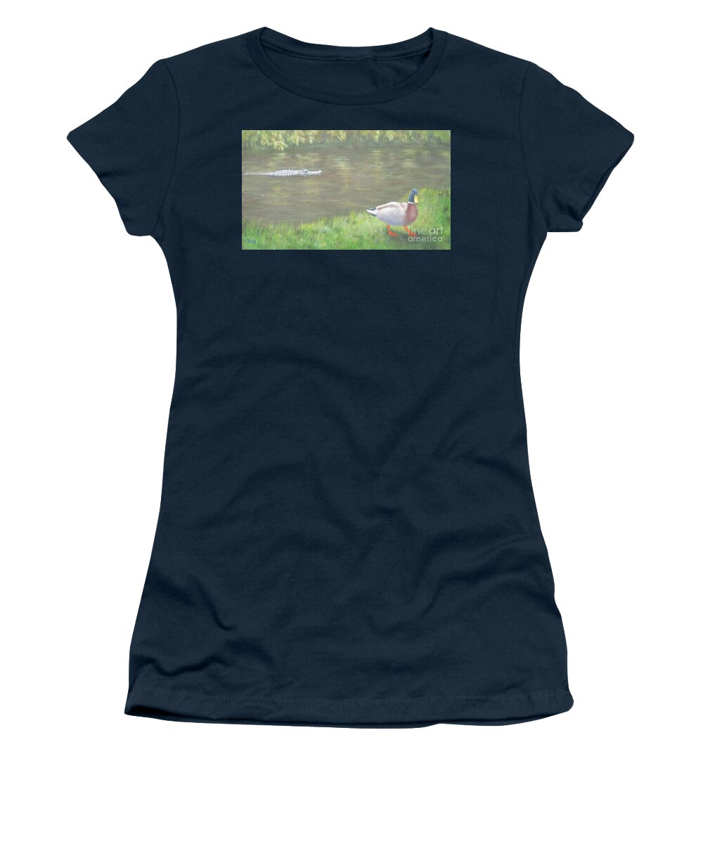 Duck Women's T-Shirt featuring the painting Ignorance is Bliss by Phyllis Andrews