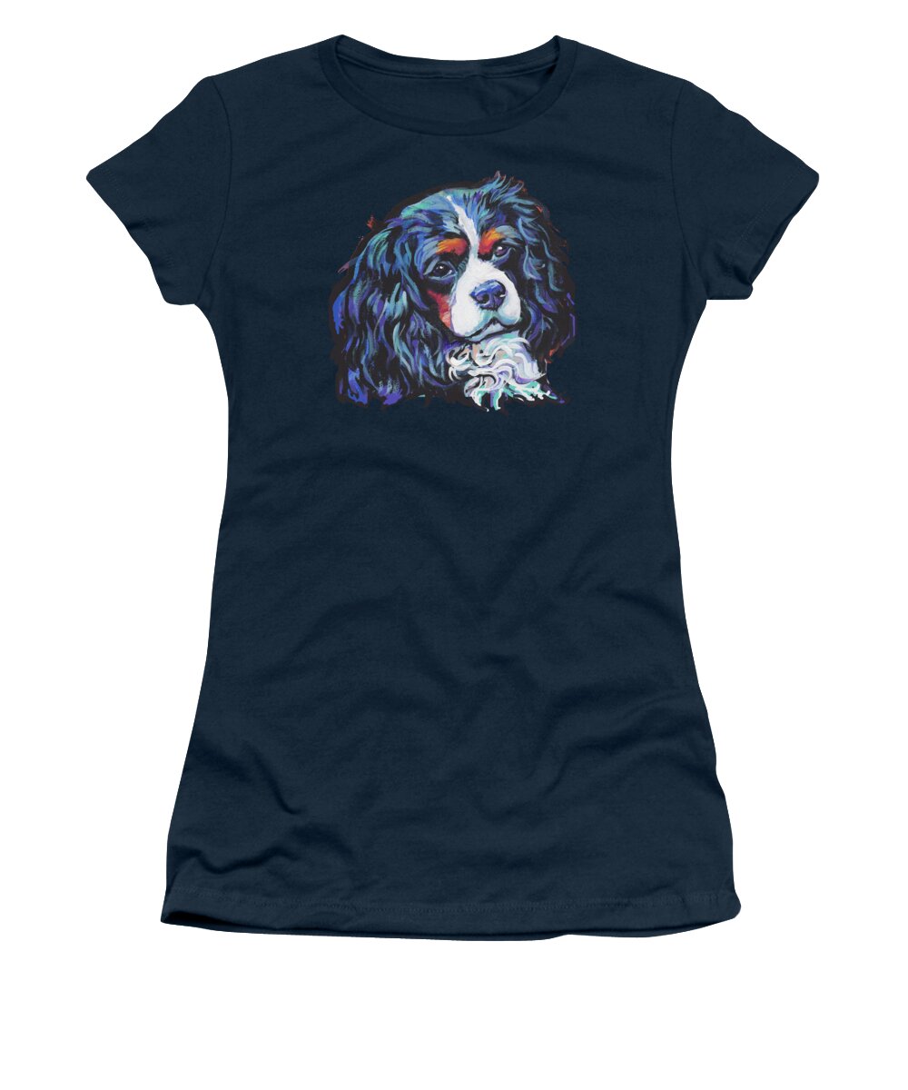 Cavalier King Charles Spaniel Women's T-Shirt featuring the painting I'm a King by Lea