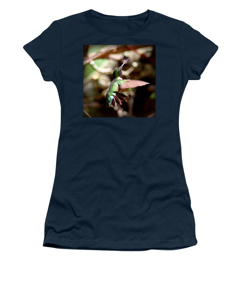 Ruby-throated Hummingbird Women's T-Shirt featuring the photograph IMG_5776-001 - Ruby-throated Hummingbird by Travis Truelove