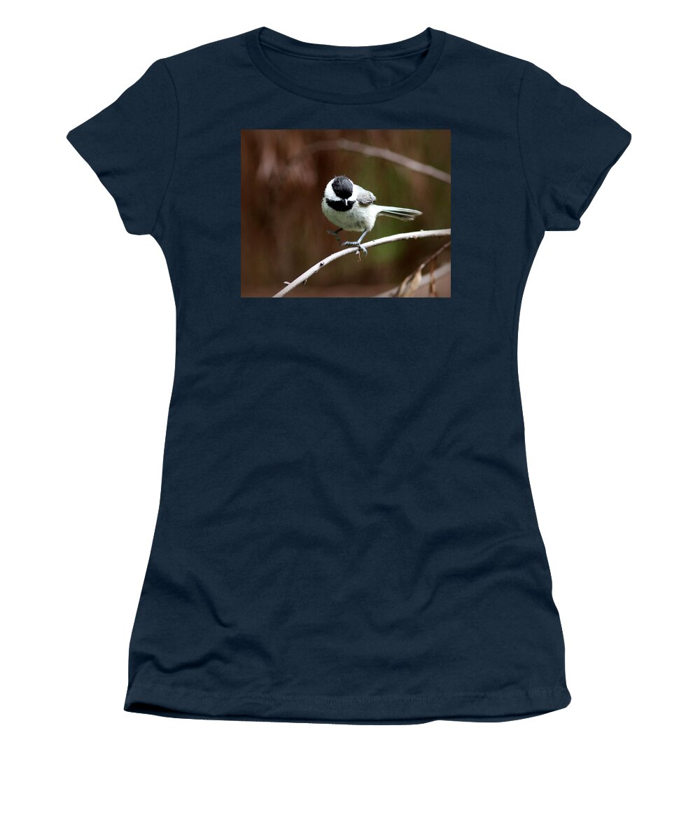 Carolina Chickadee Women's T-Shirt featuring the photograph IMG_6480 - Carolina Chickadee by Travis Truelove