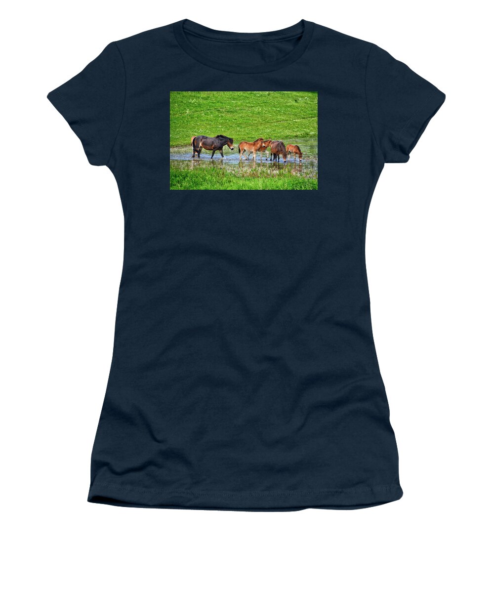 Nature Women's T-Shirt featuring the photograph In the puddle 2 by Ingrid Dendievel