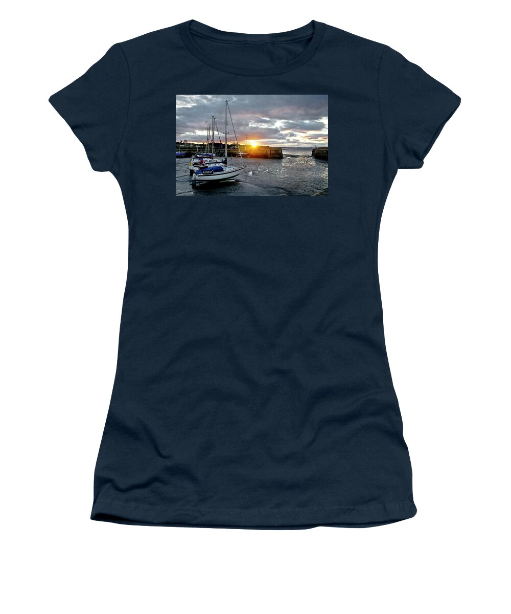 Sunset Women's T-Shirt featuring the photograph In the rays of the setting sun. by Elena Perelman