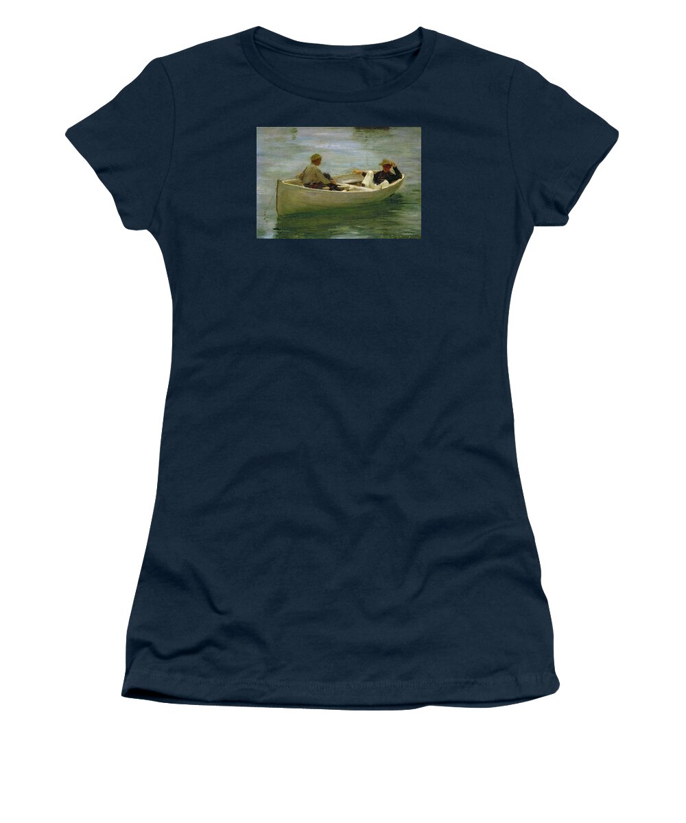 Rowing Women's T-Shirt featuring the painting In the Rowing Boat by Henry Scott Tuke