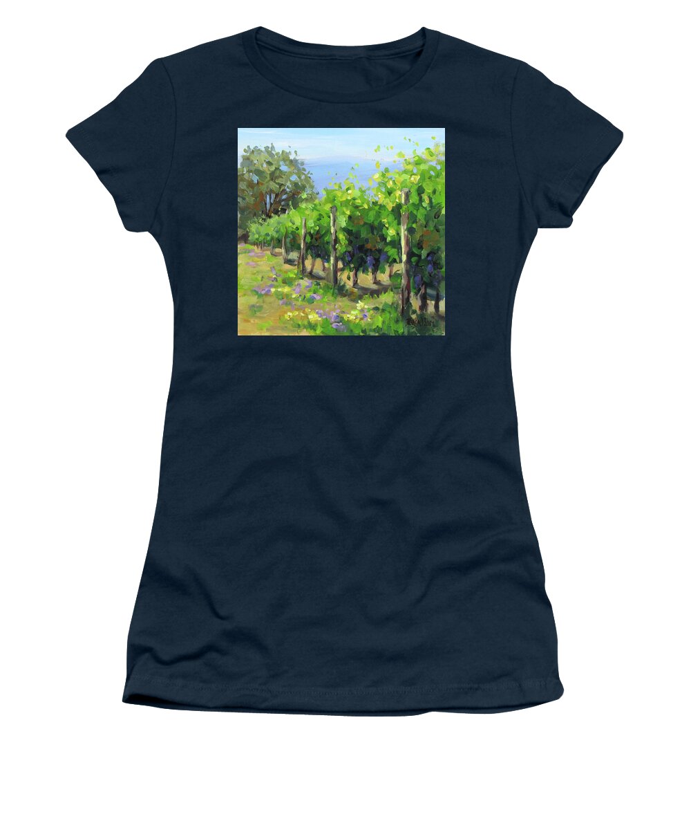 Vineyard Women's T-Shirt featuring the painting In the Vineyard by Karen Ilari