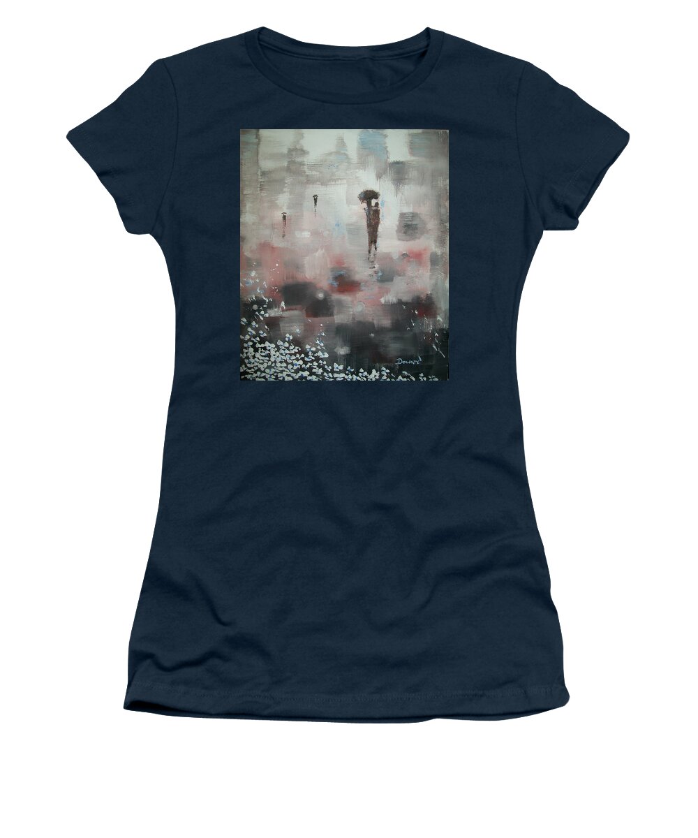 Art Women's T-Shirt featuring the painting In with the Crowd by Raymond Doward