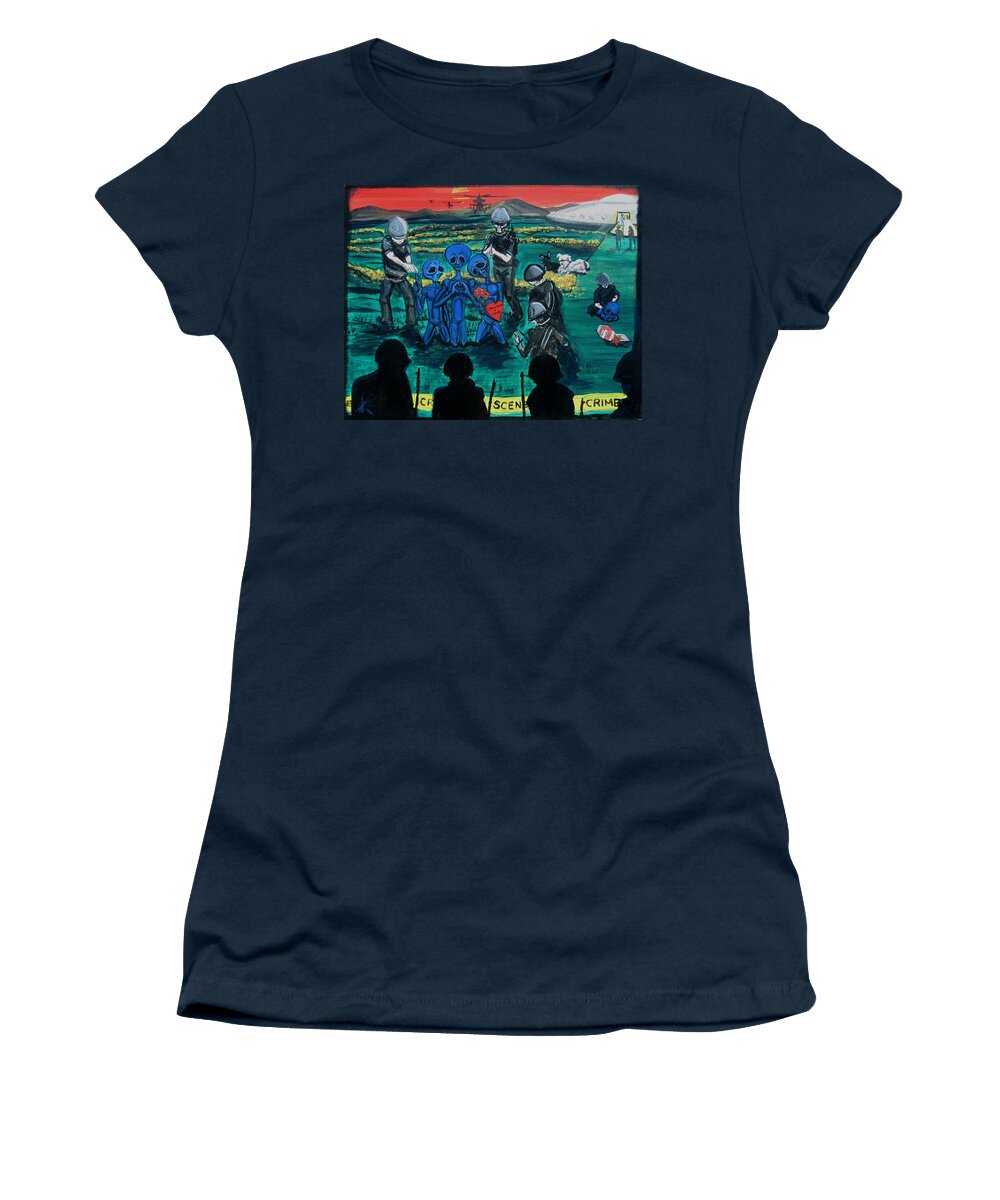 Intergalactic Women's T-Shirt featuring the painting Intergalactic Misunderstanding by Similar Alien